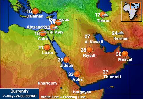 Irak Vremenska prognoza, Temperatura, karta 