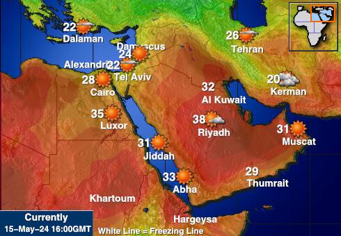 العراق خريطة درجة حرارة الطقس 