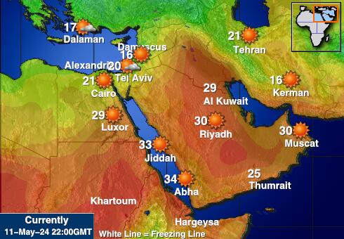 Irak Mapa teplôt počasia 