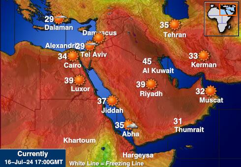 Ирак Временска прогноза, Температура, Карта 