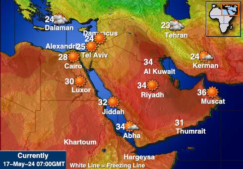 Ірак Карта температури погоди 