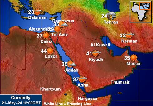 Irak Weer temperatuur kaart 