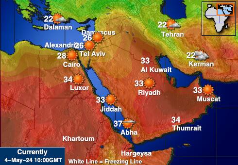 Irak Mapa teplôt počasia 