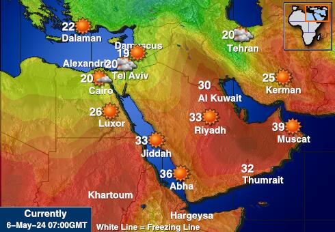 Ирак Временска прогноза, Температура, Карта 