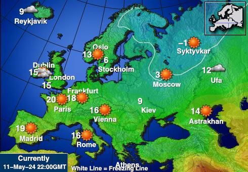 Ireland Mapa temperatura Tempo 