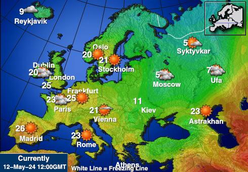 Irska Vreme Temperatura Zemljevid 