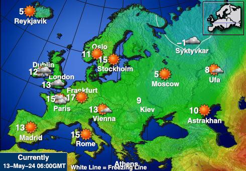 Irlandia Temperatura Mapa pogody 