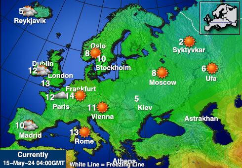 Ирландия Температурна карта за времето 