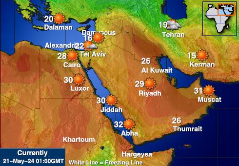 Israel Vädertemperaturkarta 