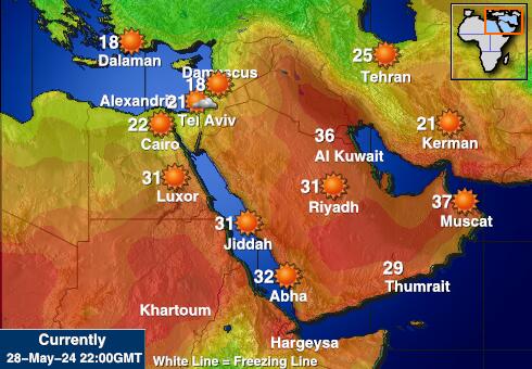 Israel Mapa de temperatura Tiempo 