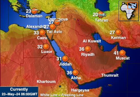 Ισραήλ Θερμοκρασία Καιρός χάρτη 