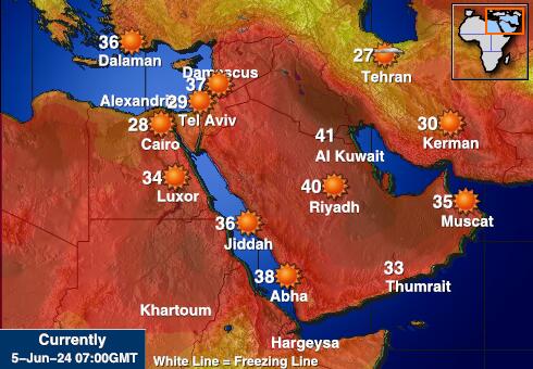 Israel Wetter Temperaturkarte 