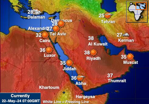 Izrael Mapa počasí teplota 