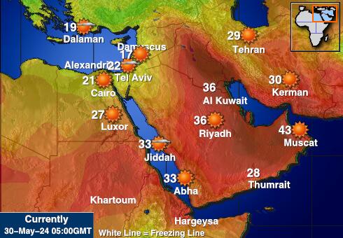 Israel Sää lämpötila kartta 