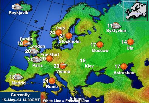 Italië Weer temperatuur kaart 