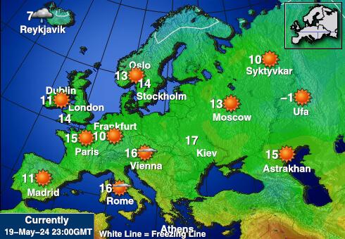 Italia Harta temperaturii vremii 