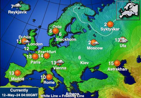 Itali Peta suhu cuaca 