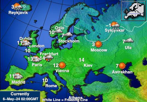 إيطاليا خريطة درجة حرارة الطقس 