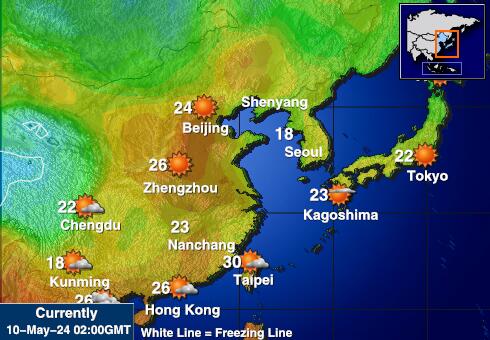Nhật Bản Bản đồ nhiệt độ thời tiết 