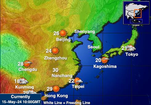 Japan Været temperatur kart 