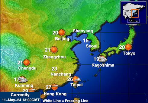 Nhật Bản Bản đồ nhiệt độ thời tiết 