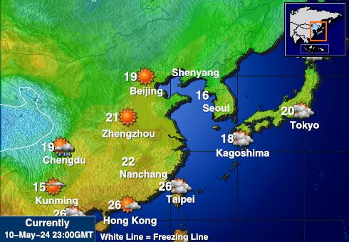 Jepun Peta suhu cuaca 