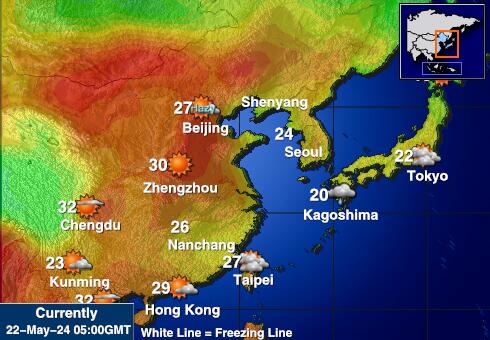 Japan Mapa temperatura Tempo 