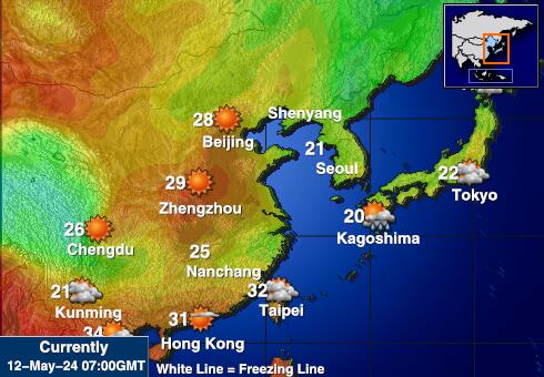 Jepun Peta suhu cuaca 