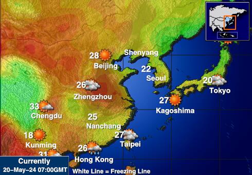 Japan Weer temperatuur kaart 
