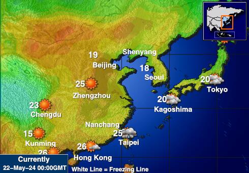 Japon Carte des températures de Météo 
