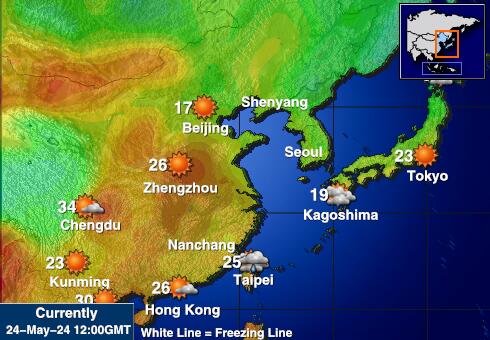 Japani Sää lämpötila kartta 