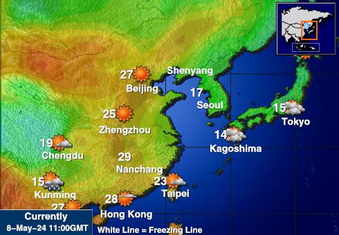 Japonia Weather Temperature Map 
