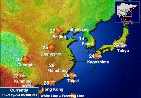 Japonska Vreme Temperatura Zemljevid 