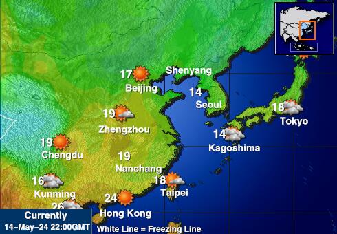 Japan Wetter Temperaturkarte 