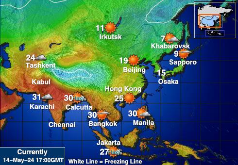 جارویس جزیرے موسم درجہ حرارت کا نقشہ 
