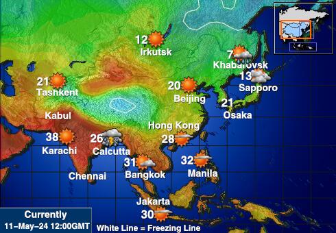 Johnston Atoll Időjárás hőmérséklet térképen 