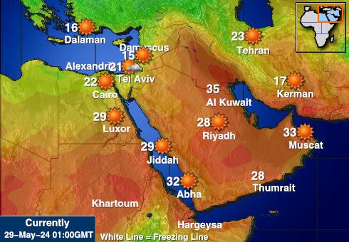 Jordán Mapa de temperatura Tiempo 