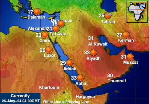 الأردن خريطة درجة حرارة الطقس 