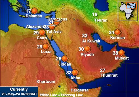 Ιορδανία Θερμοκρασία Καιρός χάρτη 