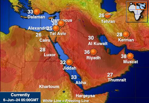 Jordānija Laika temperatūra karte 