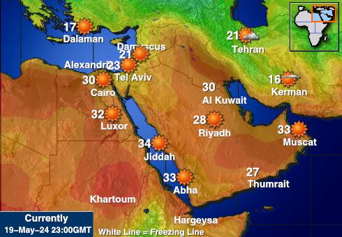 Jordanien Vädertemperaturkarta 
