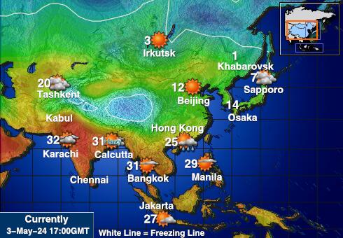 Острво Јуан де Нова Временска прогноза, Температура, Карта 