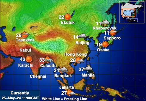 Казахстан Карта погоды Температура 