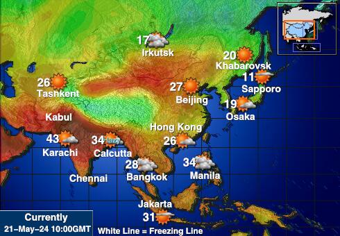 Kasakhstan Vejret temperatur kort 