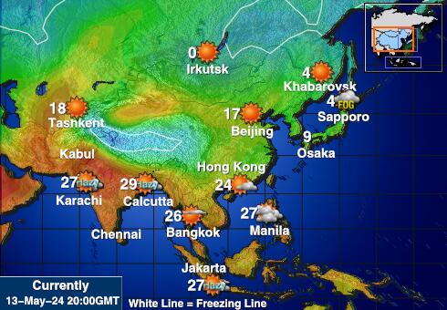 Kazachstan Temperatura Mapa pogody 