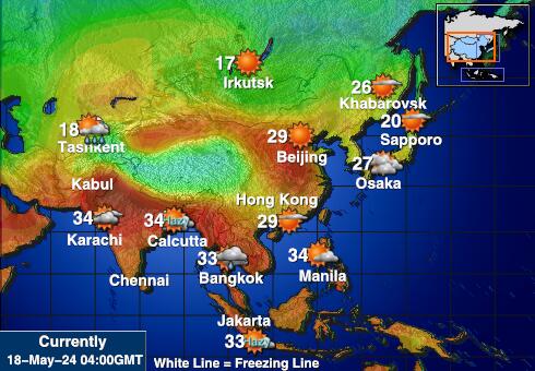 Kazachstan Temperatura Mapa pogody 