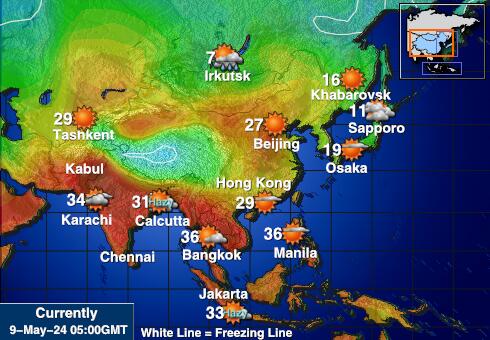 Казахстан Температурна карта за времето 