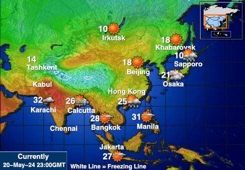 Kazakstan Sää lämpötila kartta 