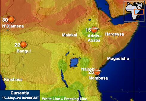 Κενύα Θερμοκρασία Καιρός χάρτη 