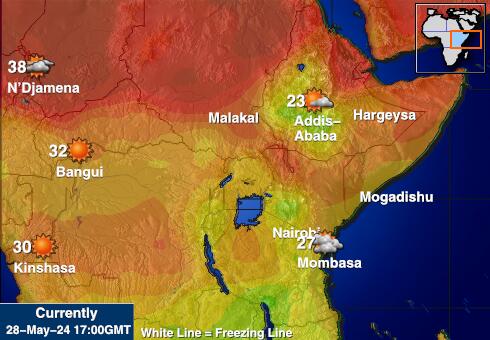 Kenya Bản đồ nhiệt độ thời tiết 